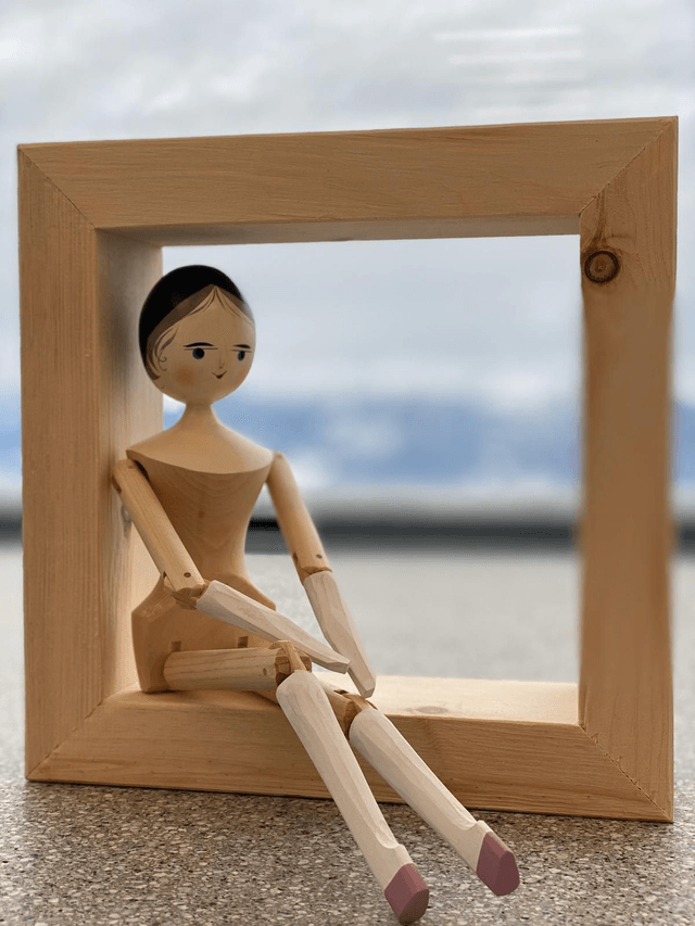 The Original Wooden Doll of Val Gardena with no Curls